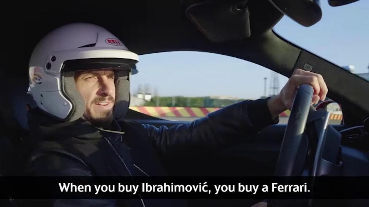 Ibrahimovic, a Maranello, guida in pista una rossa: "Quando compri Zlatan, compri una Ferrari"