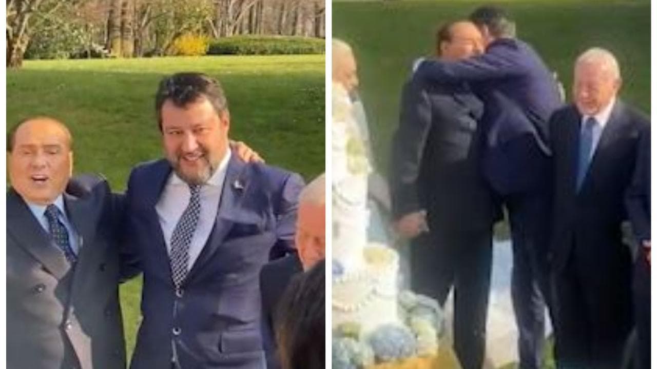Alla festa delle finte nozze, Berlusconi “incorona” Salvini leader del centrodestra