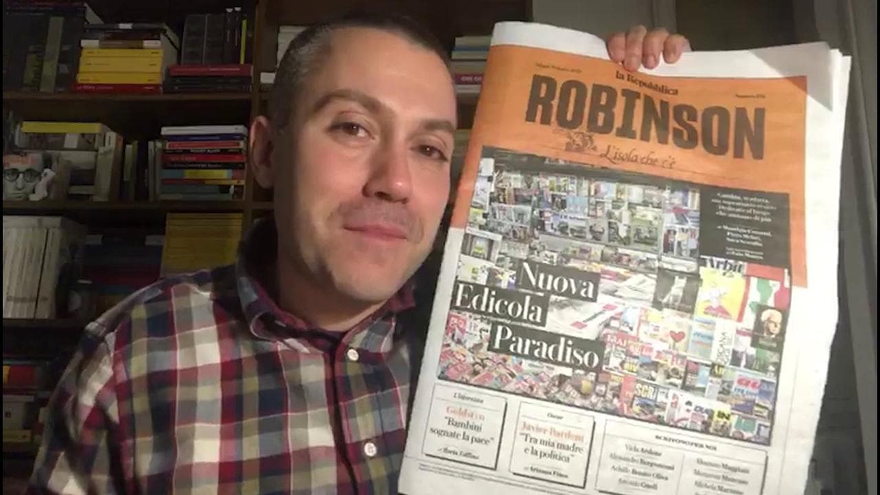 Saverio Raimondo: "Su Robinson una guida alle edicole d'Italia. Ormai sono anche salumerie e tintorie"