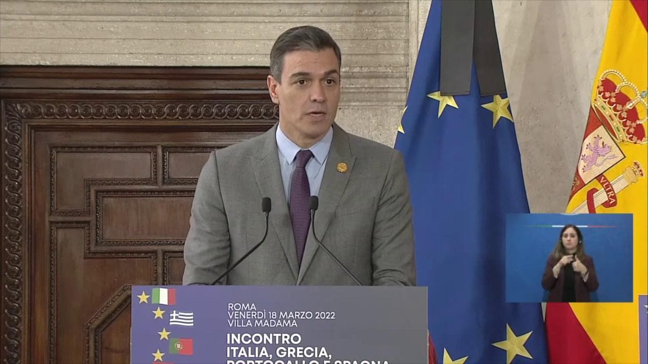 Sanchez: "Guerra Putin causa crisi energia, bisogna agire ora. Risposta Ue sia comune"