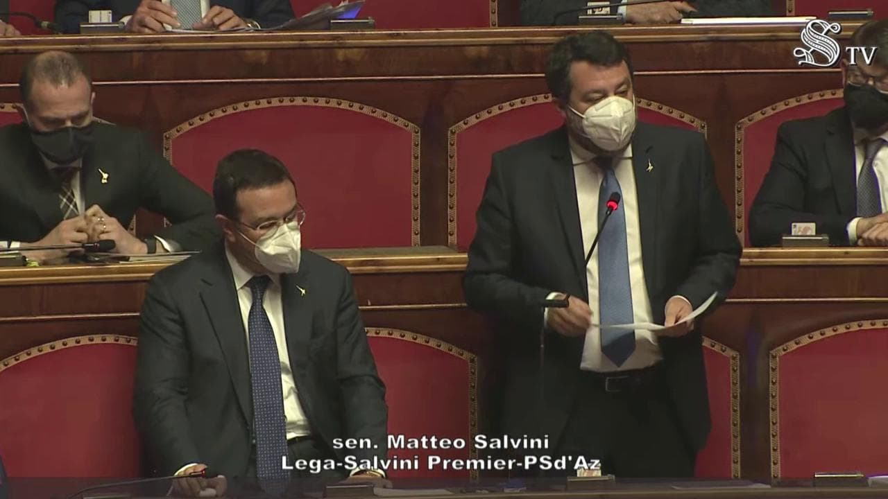 Ucraina, Salvini al Senato: "Pieno mandato a Draghi. È sempre il tempo della diplomazia"