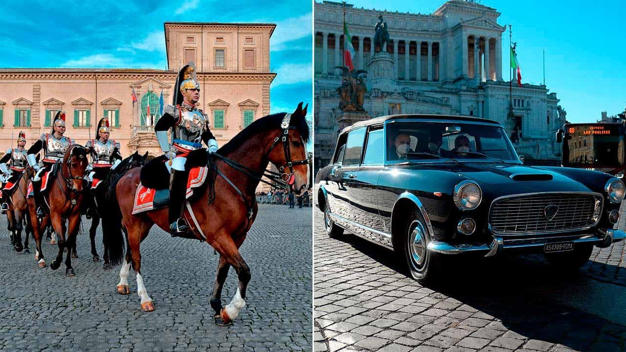 Quirinale, prove di cerimonia: tra corazzieri e fanfara spunta la Lancia Flaminia presidenziale
