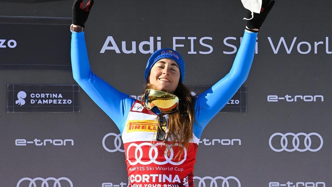 Sofia Goggia dopo la vittoria di Cortina: "Ho sciato male ma ci ho messo tanto cuore"
