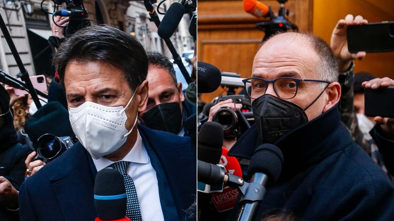 Quirinale, Conte: "Confronto ampio ma via Berlusconi". Letta: "Ancora nessuna intesa sui nomi"
