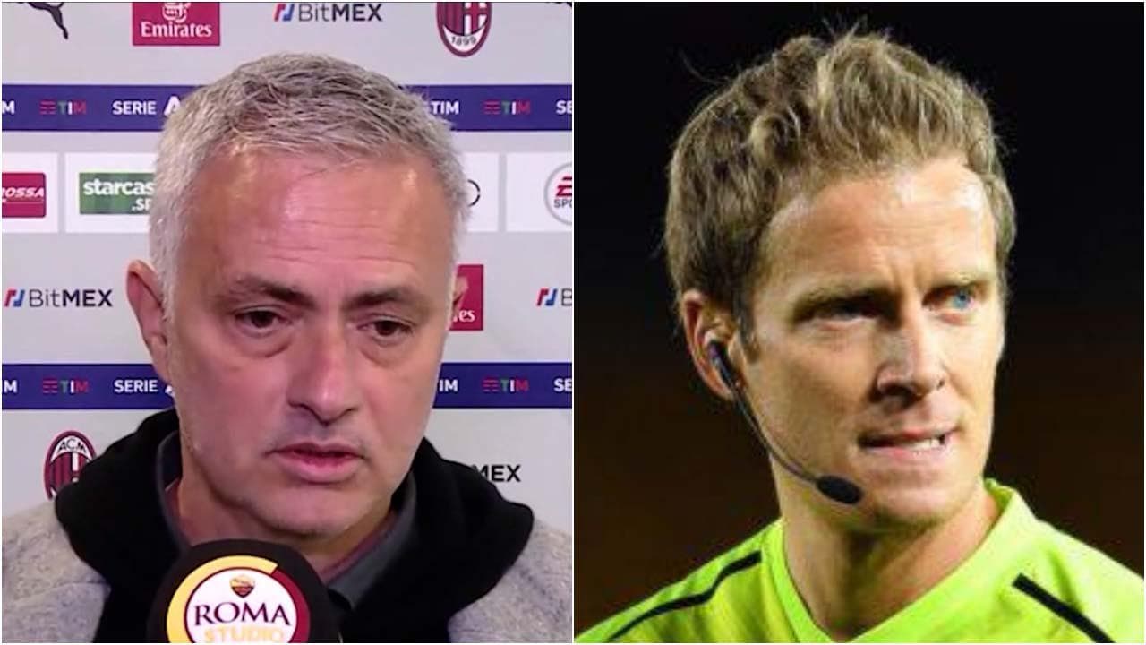 Milan-Roma, Mourinho attacca l'arbitro Chiffi: "Gli ho chiesto le clip dove si vede che è rigore"