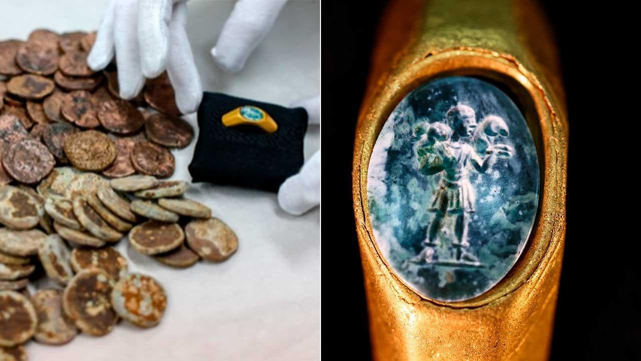 Israele, ritrovato un antico tesoro in mare: c'è anche l'anello con la prima raffigurazione di Gesù
