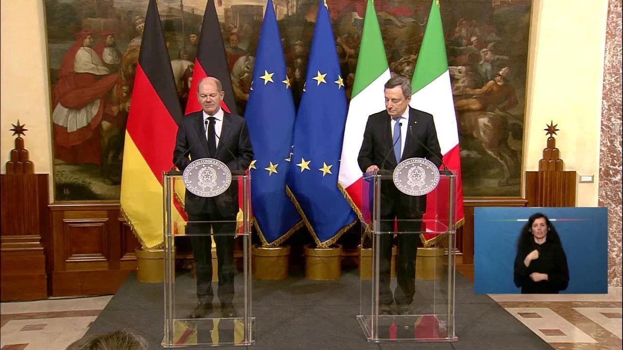 Prima volta a Roma per il cancelliere Scholz: "Italia e Germania parleranno con una sola voce"