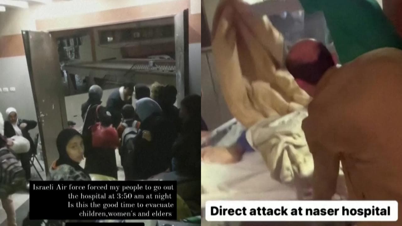 L'ospedale Nasser di Khan Yunis durante l'irruzione dell'esercito israeliano
