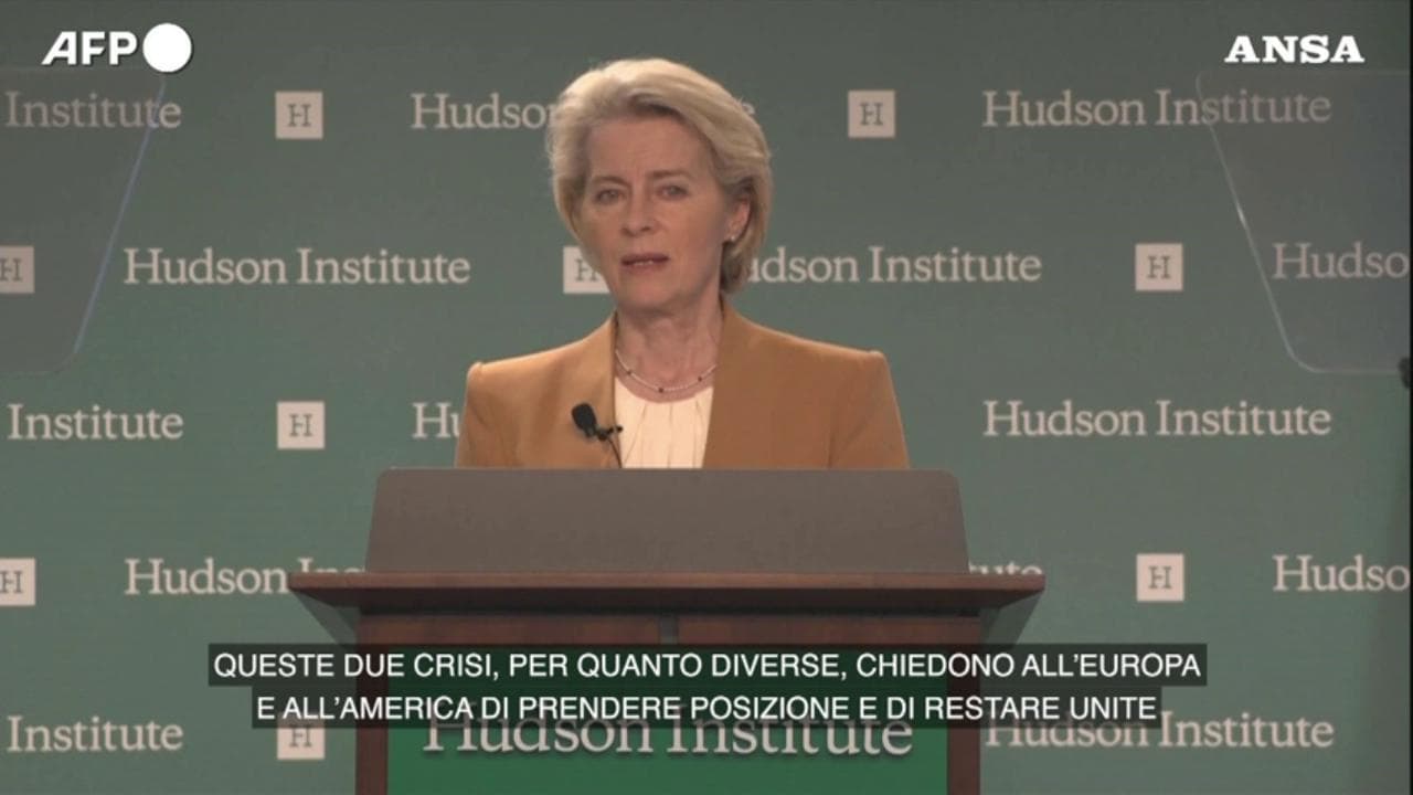 Von der Leyen: "Europa e America unite per difendere Israele e Ucraina"