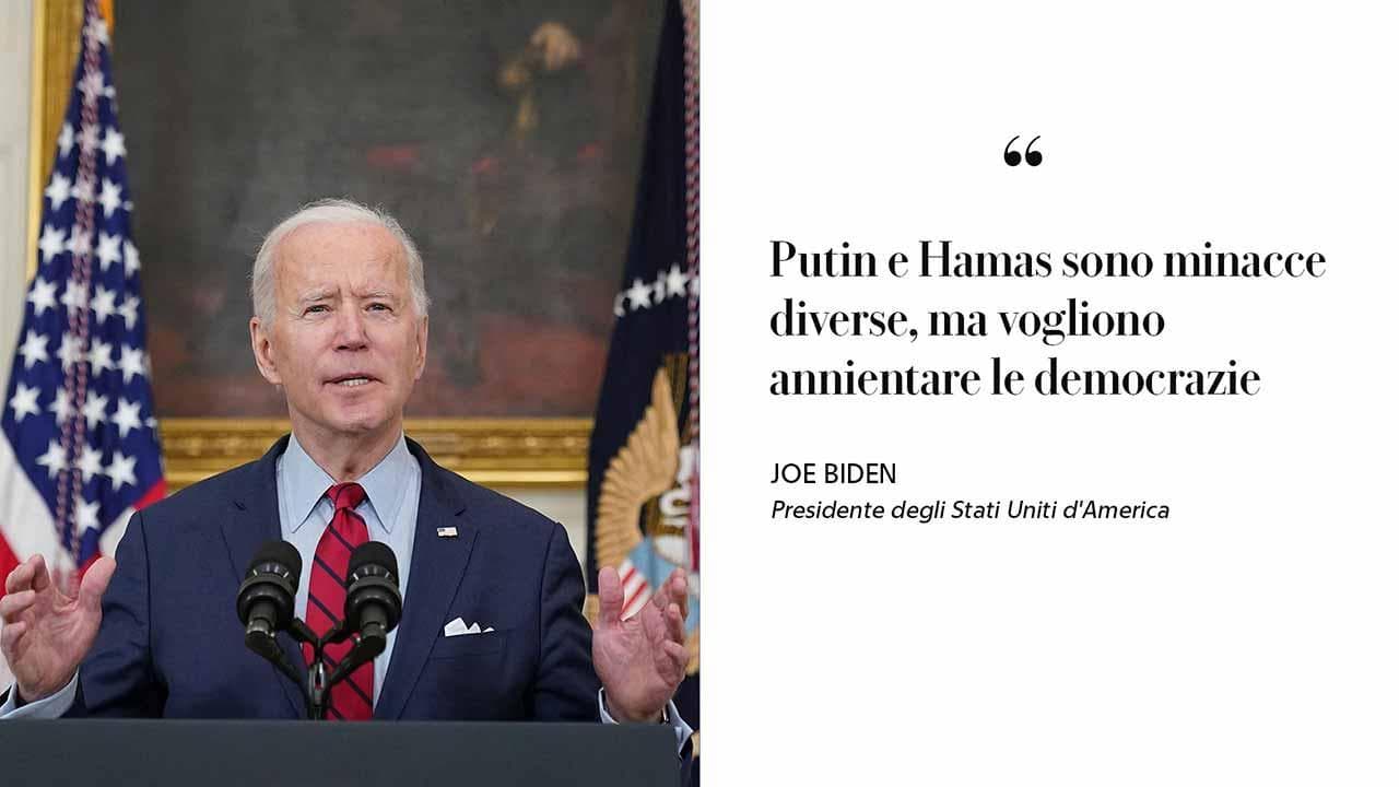 Biden contro Putin e Hamas: "Sono minacce diverse, ma vogliono annientare le democrazie"