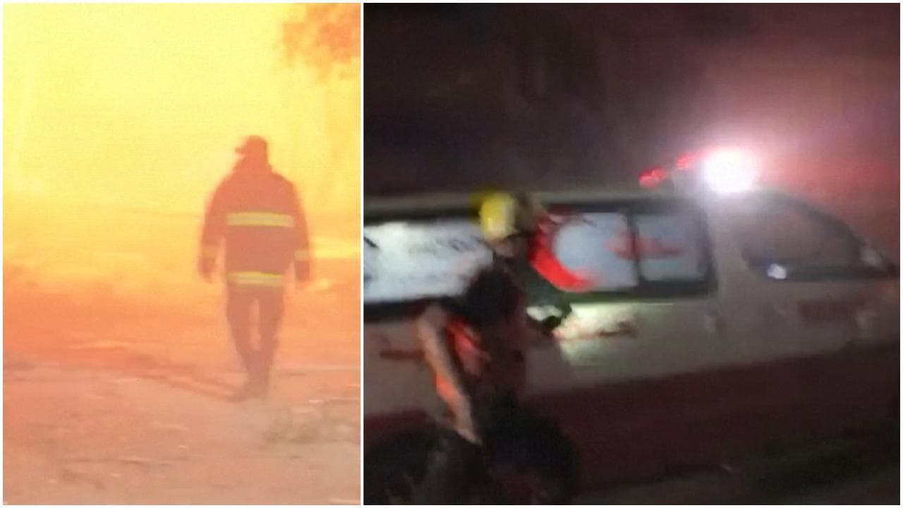 Paramedici bombardati da Israele, l'attimo in cui una bomba cade davanti a un soccorritore