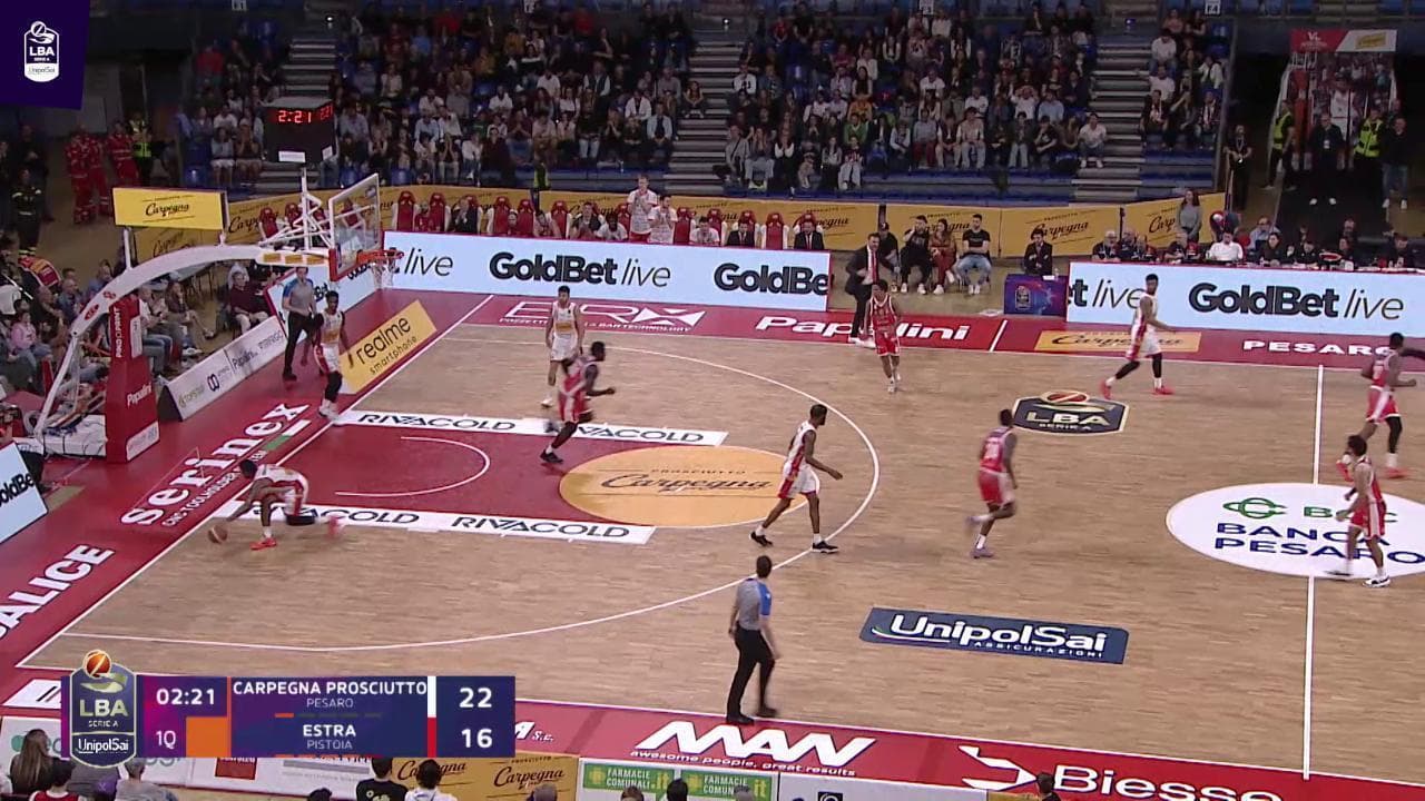Basket Serie A, gli highlights di Carpegna Pesaro-Estra Pistoia