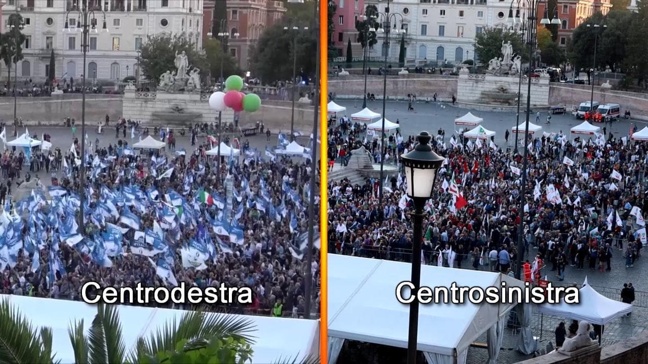Elezioni, una piazza e due chiusure: Pd e centrodestra a confronto in Piazza del Popolo