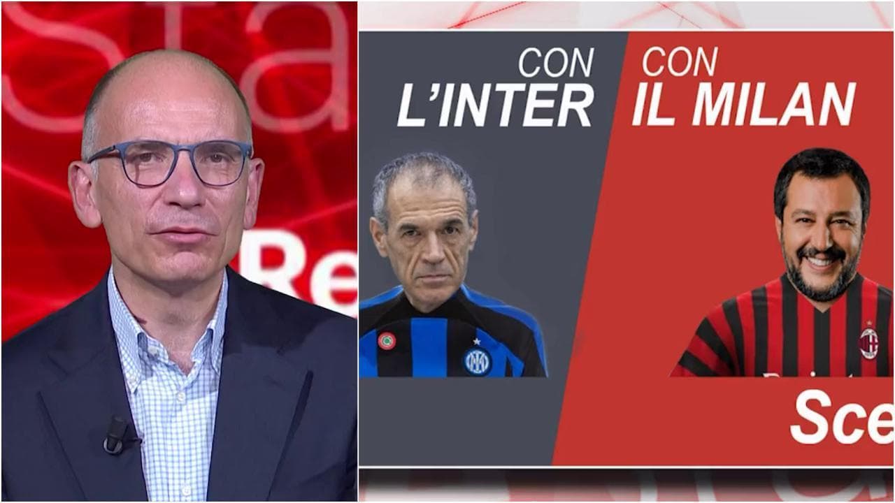 Derby Milan-Inter, il tifoso Letta chiamato a scegliere tra Cottarelli e Salvini
