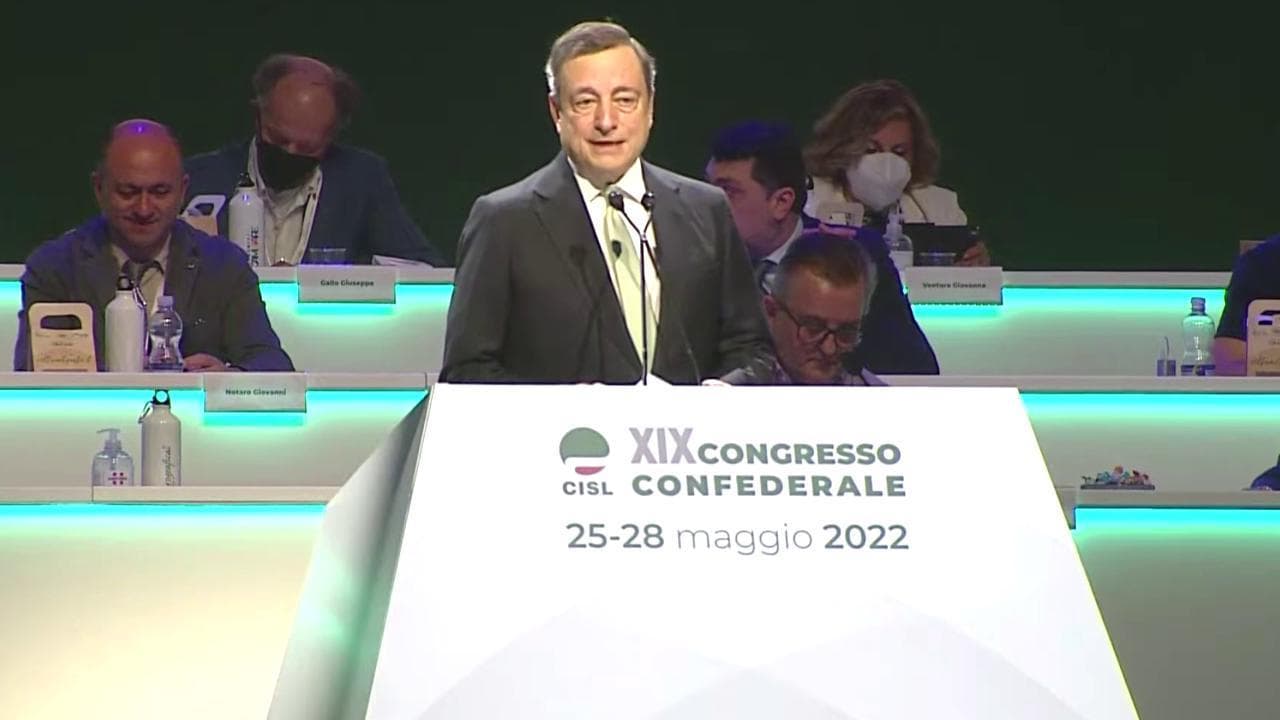 Draghi alla CISL: "Molto da fare su sicurezza dei lavoratori, è tema di civiltà"