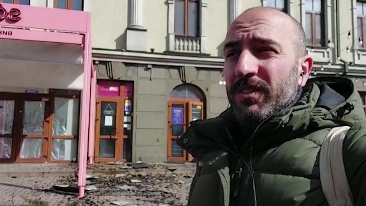 I segni della contraerea ucraina nel centro di Kiev