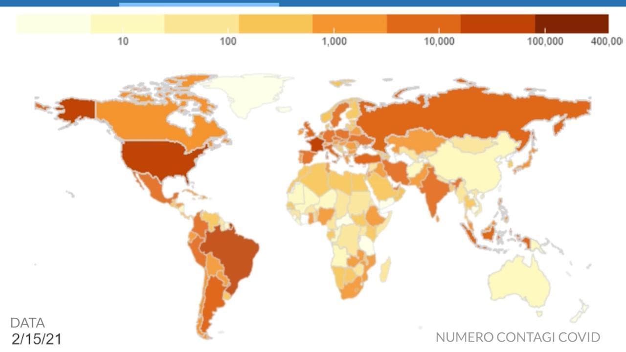 Coronavirus, com'è cambiato il mondo in due anni: l'andamento dei contagi nella videoanimazione