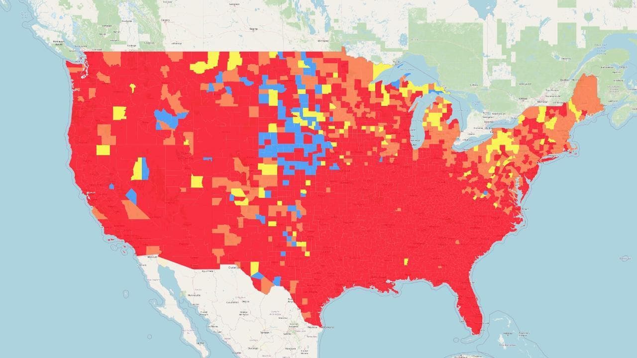 Usa, la mappa che mostra come il Covid abbia di nuovo inghiottito il Paese in un mese