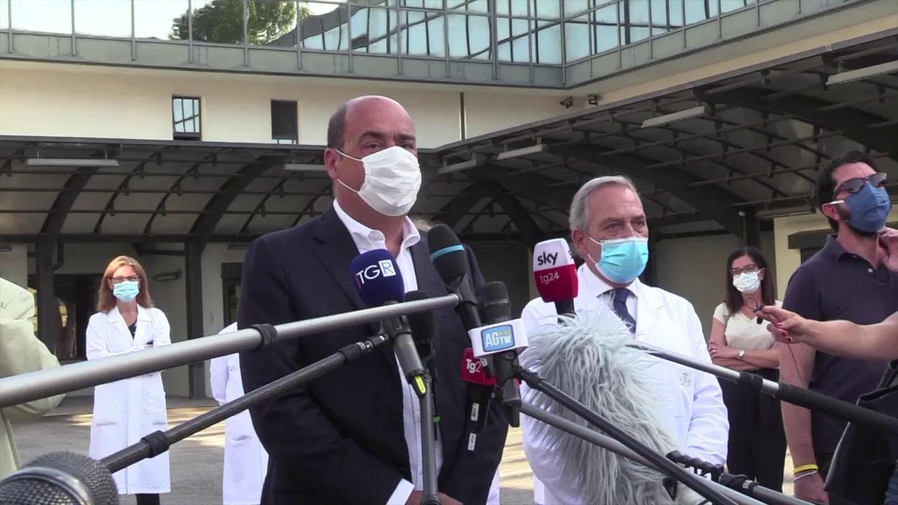 Coronavirus, al via test vaccino italiano allo Spallanzani. Zingaretti: "Sarà pubblico"; Vaia: "Produzione già in primavera