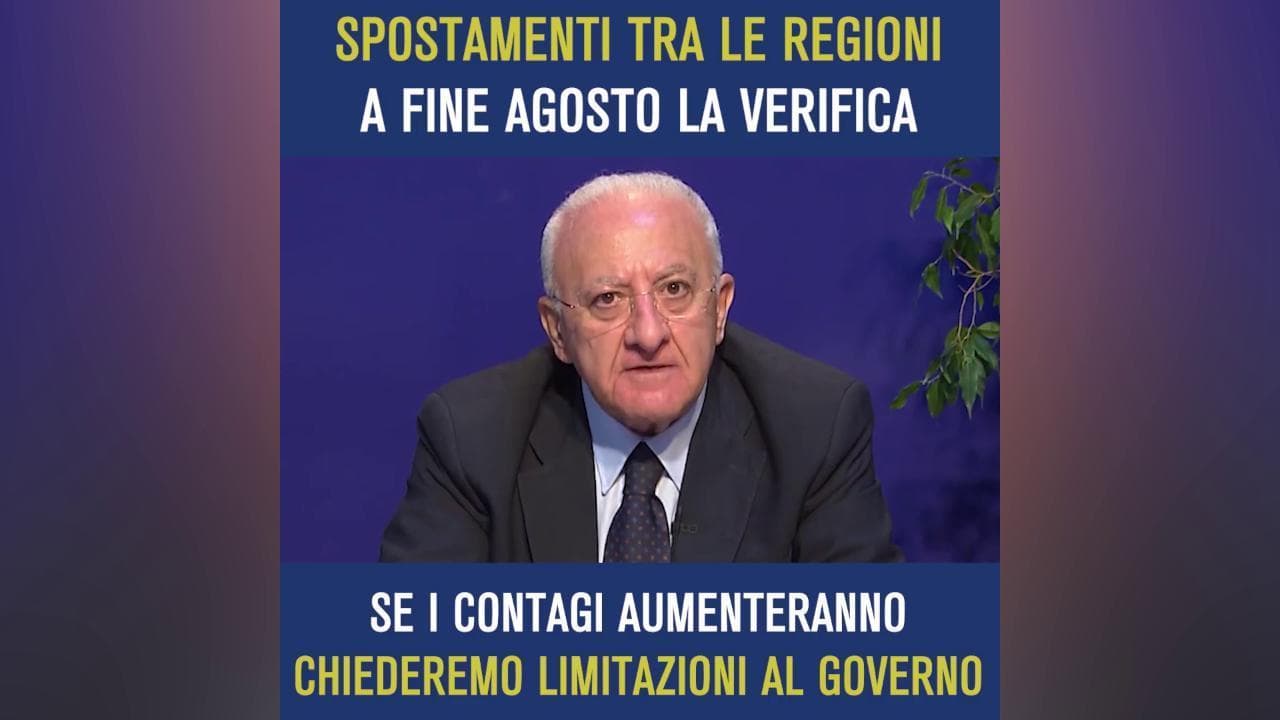 Coronavirus, De Luca: "Pronto a chiudere la Campania tra 15 giorni"