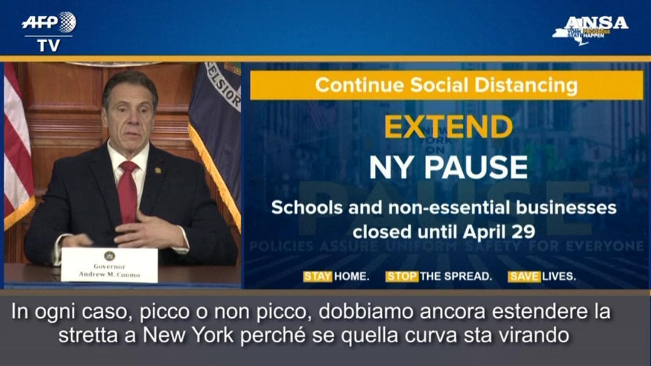 Coronavirus, il governatore Cuomo: "A New York scuole e attività non essenziali chiuse fino al 29 aprile"