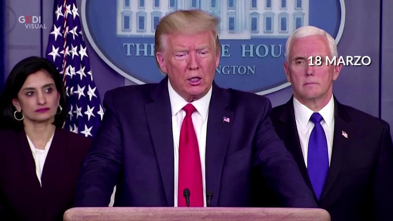 Coronavirus, da 'bufala' a 'pandemia': la metamorfosi di Donald Trump