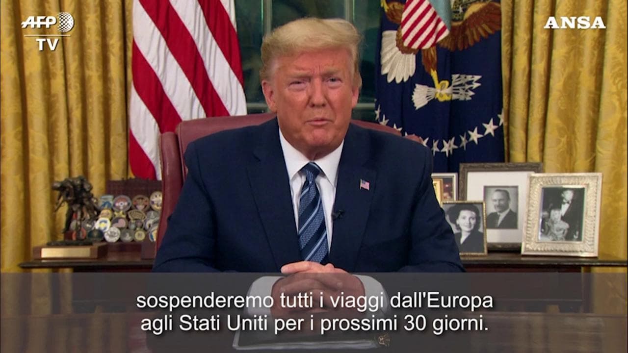 Coronavirus, Trump chiude gli Usa: "Stop ai viaggi dall'Europa per 30 giorni"