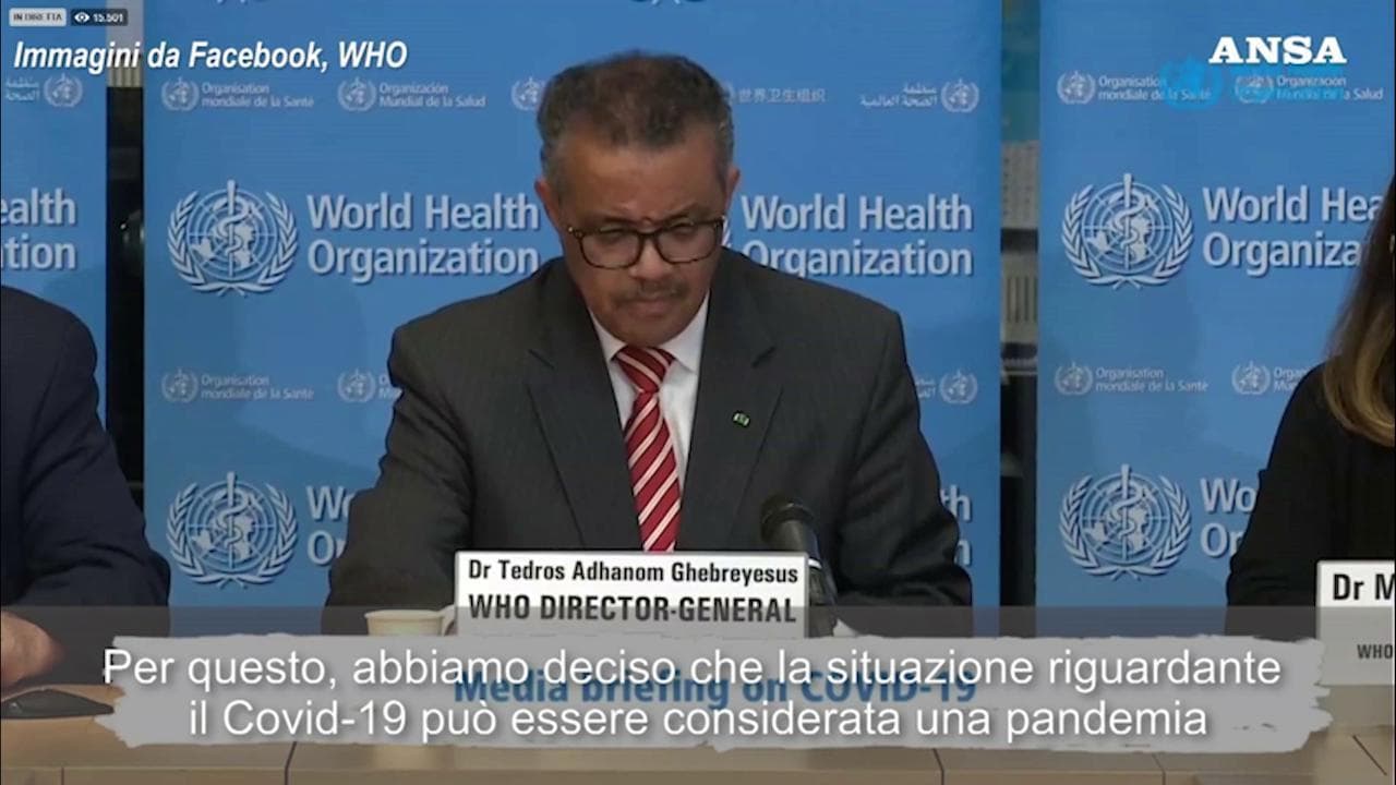 Coronavirus, l'annuncio dell'Oms a Ginevra: "È pandemia"