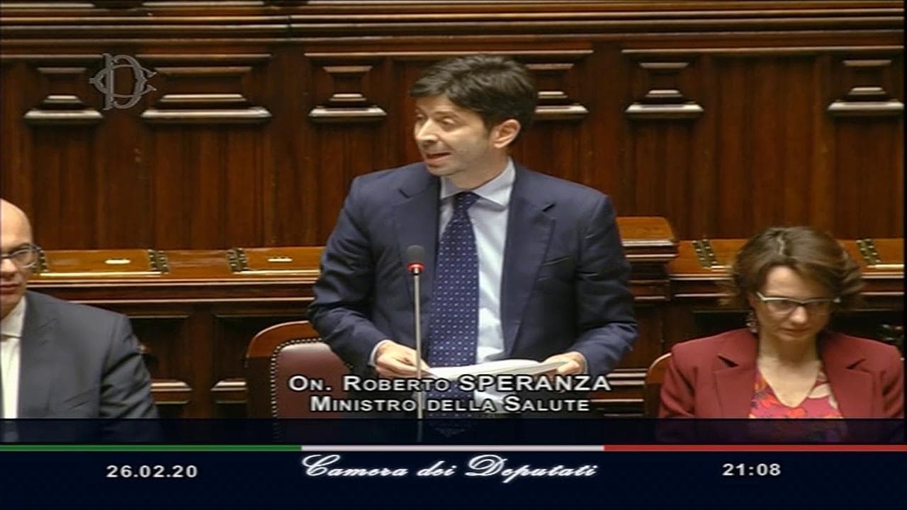 Coronavirus, informativa del ministro della Salute Speranza: "L'isolamento è l'unica strada"