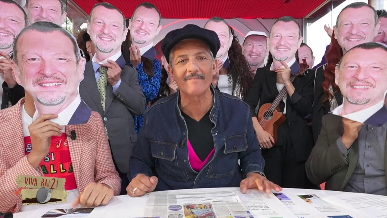 Fiorello, l'addio di Amadeus alla Rai è un medley di canzoni struggenti da Leali a Baglioni