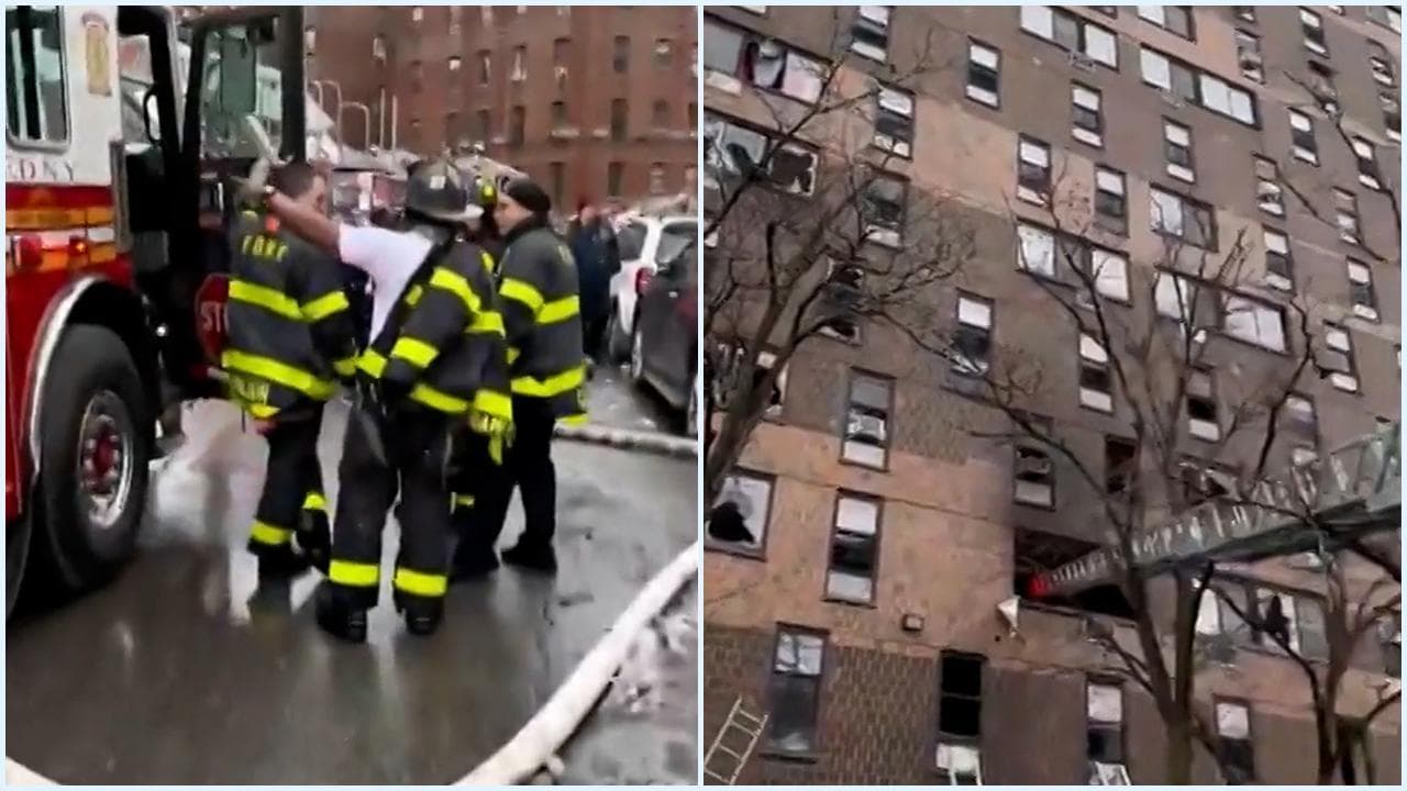 New York, incendio in un condominio del Bronx: i vigili del fuoco al lavoro per domare le fiamme