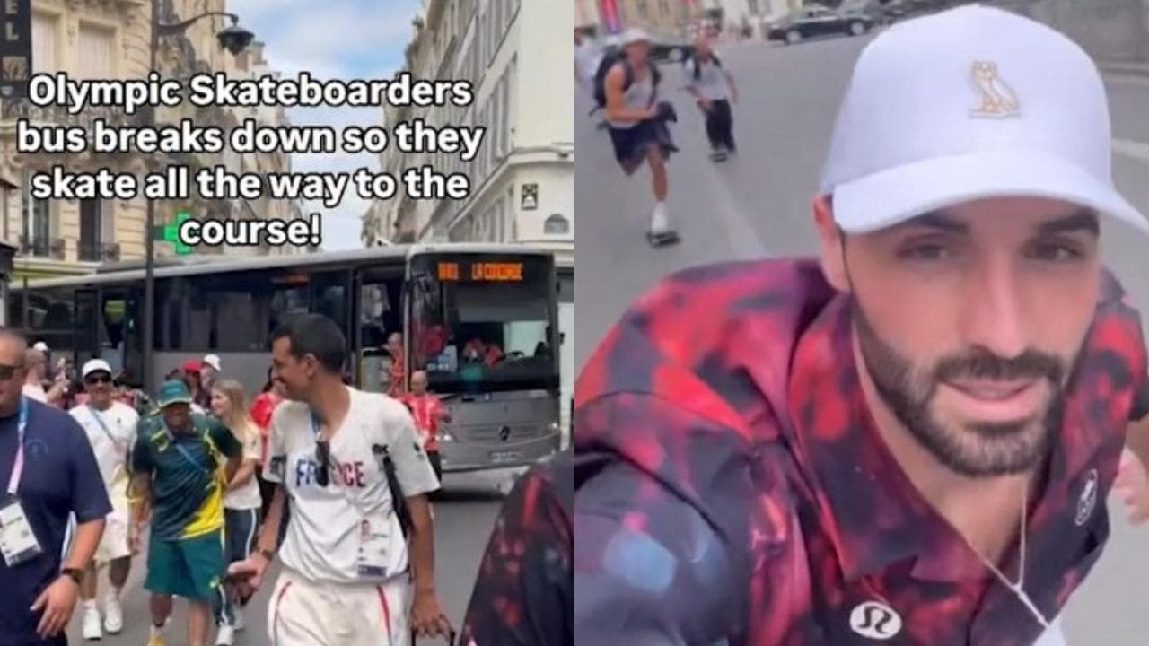 Parigi 2024, il pullman si rompe, gli atleti canadesi dello skate risolvono in modo spettacolare
