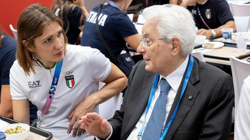 Arianna Errigo con il Presidente Sergio Mattarella
