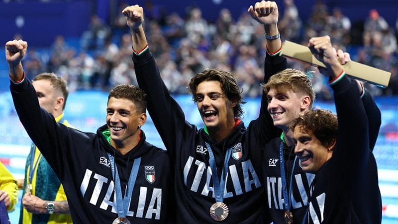 La staffetta 4x100: Conte Bonin, Ceccon, Miressi e Frigo