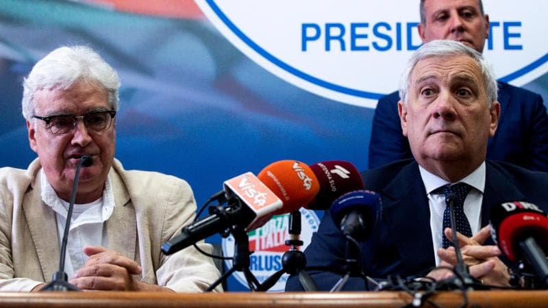 Antonio Tajani con il segretario dei radicali, Maurizio Turco