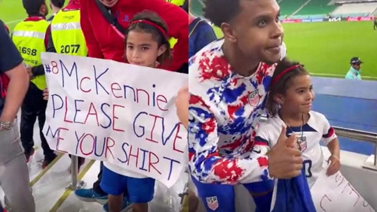 Mondiali, la bambina chiede la maglia dello juventino McKennie. L'incontro tra i due è emozionante