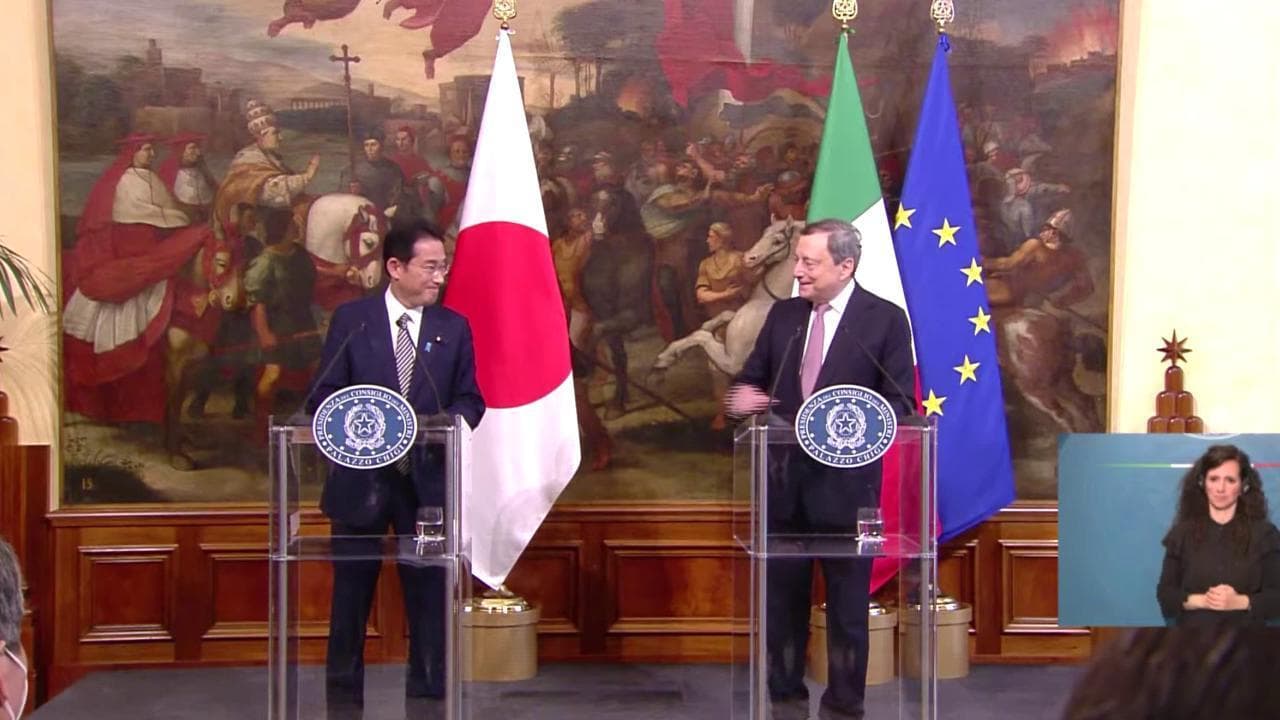 Draghi incontra il primo ministro giapponese: "Preoccupati da test missilistici di Pyongyang"