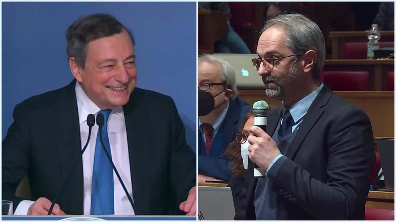 Siparietto Draghi-giornalista: "Posso parlare in inglese?" E il premier: "Traduco io per te. Evvai"