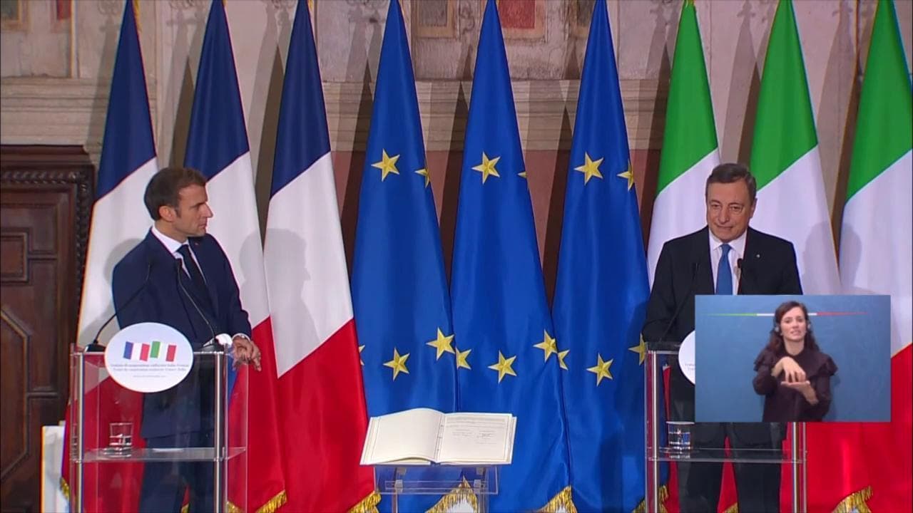 Trattato del Quirinale, Draghi: "Servono sovranità europea e una difesa comune"