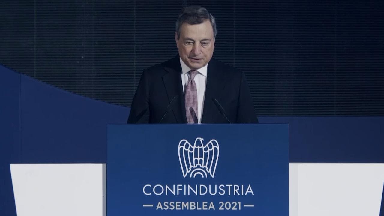 Confindustria, Draghi: "In Italia crescita del 6%, ora dovrà essere duratura e sostenibile"
