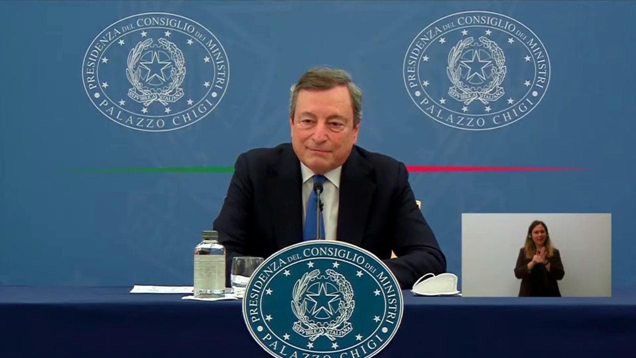 Economia, Draghi: "Il rimbalzo del Pil sarà già in questo trimestre.Rivedremo le stime di crescita"