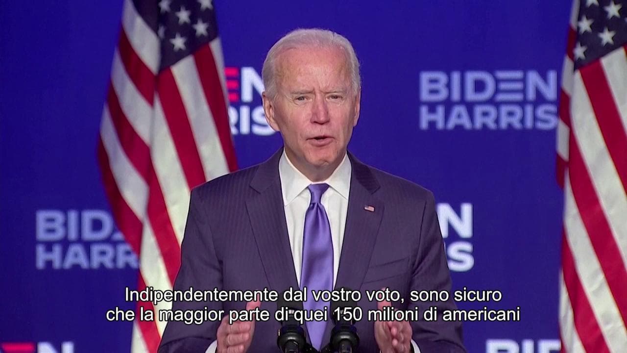 Usa 2020, Biden: "E' il tempo che la Nazione si unisca, basta con la rabbia"