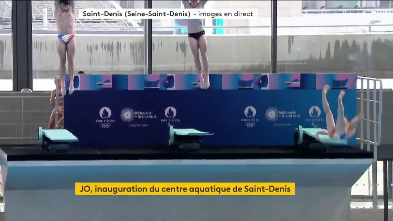 Il tuffatore scivola sul trampolino: un disastro l'inaugurazione dell'Aquatics Centre di Saint-Denis