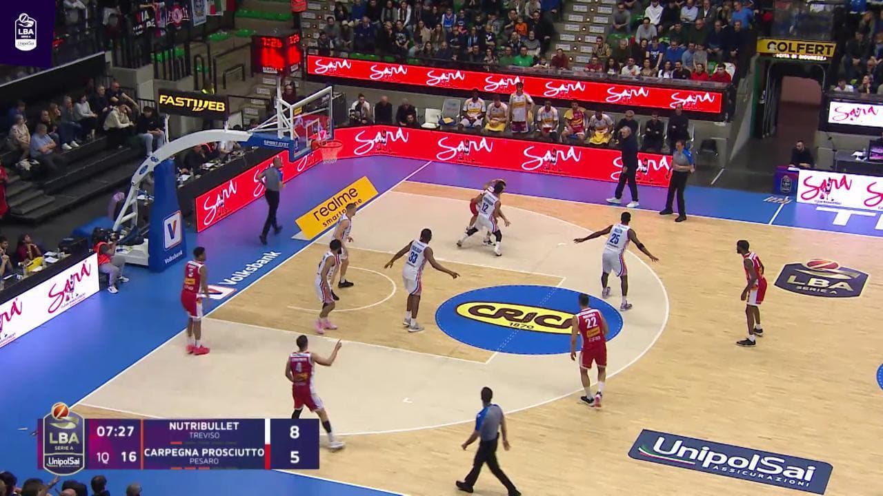 Basket serie A, gli highlights di NutriBullet Treviso Basket-Carpegna Prosciutto Pesaro