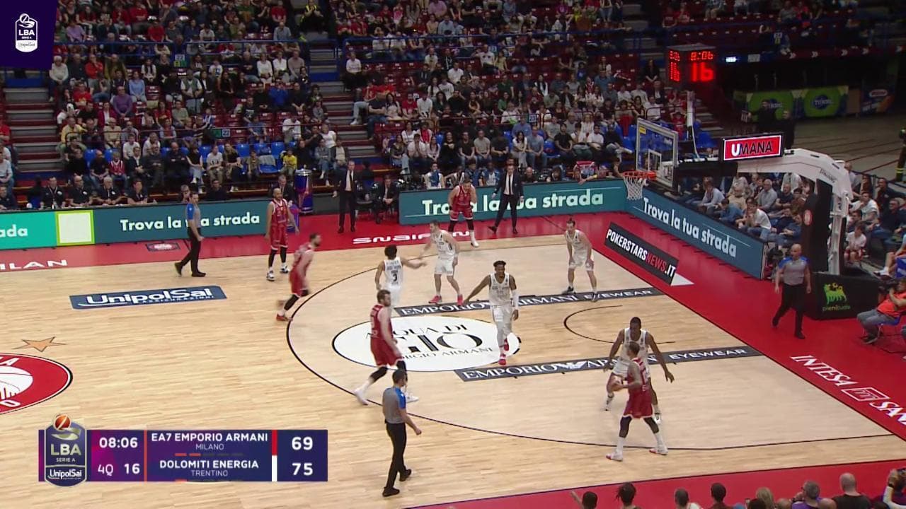 Basket serie A, gli highlights di Emporio Armani Milano-Dolomiti Energia Aquila