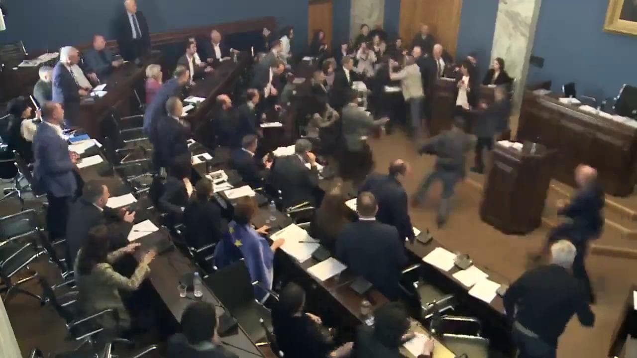 Georgia, rissa in Parlamento: pugni e calci per la legge sugli "agenti stranieri"