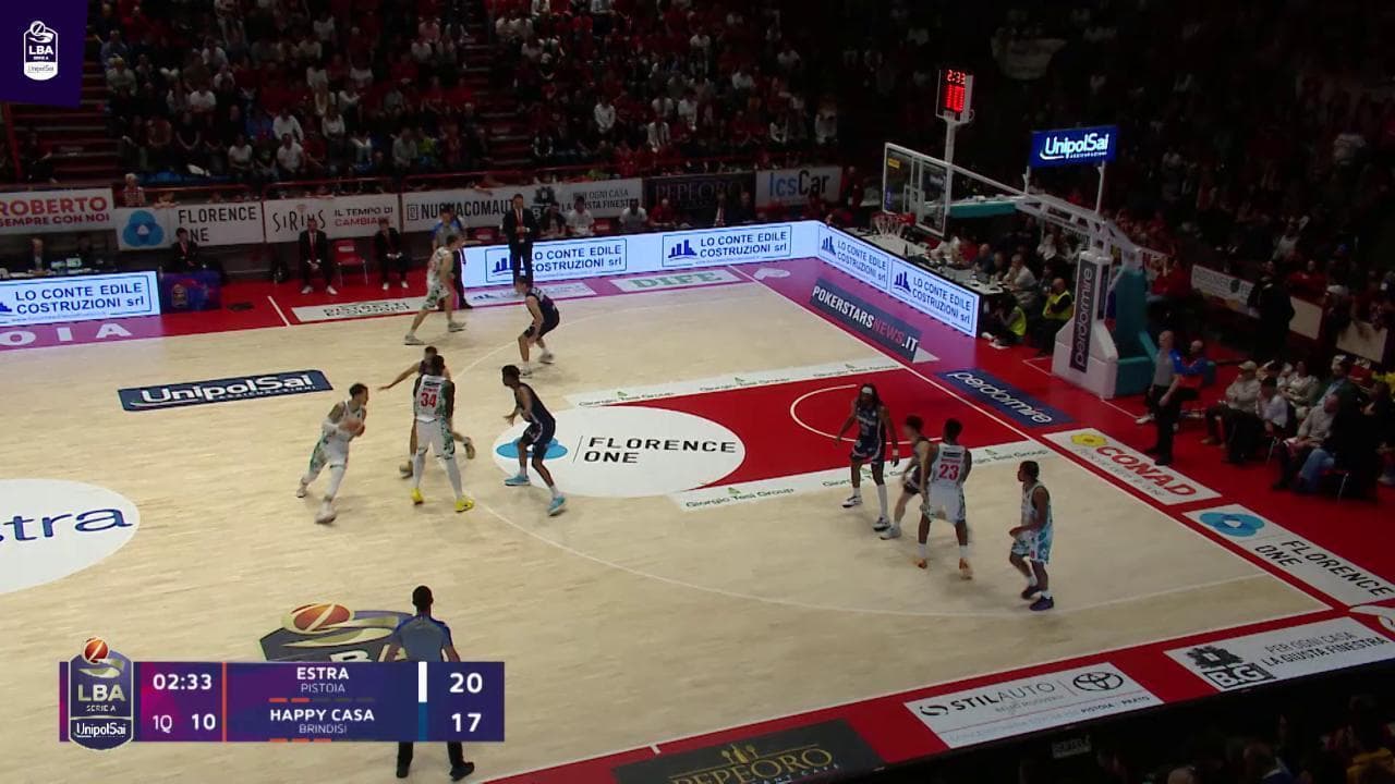 Basket Serie A, gli highlights di Estra Pistoia-NBB Happycasa Brindisi