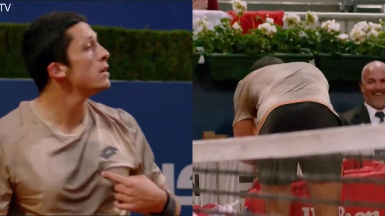 Il telefonino squilla durante la partita di tennis. Il proprietario è assolutamente insospettabile