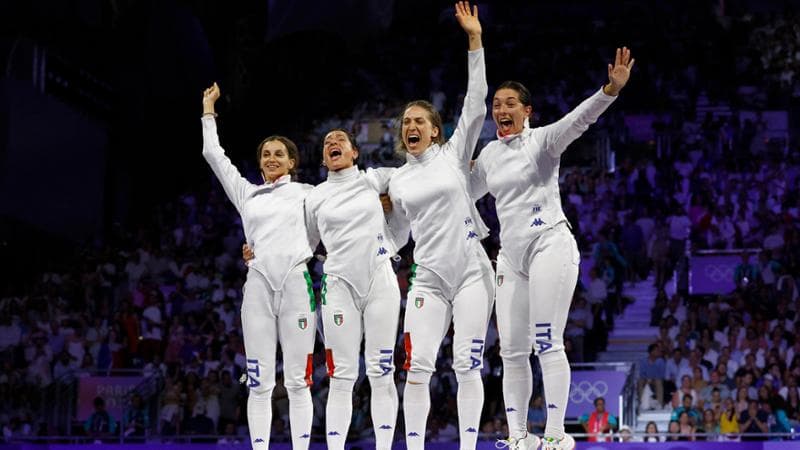 La squadra italiana di spada oro olimpico