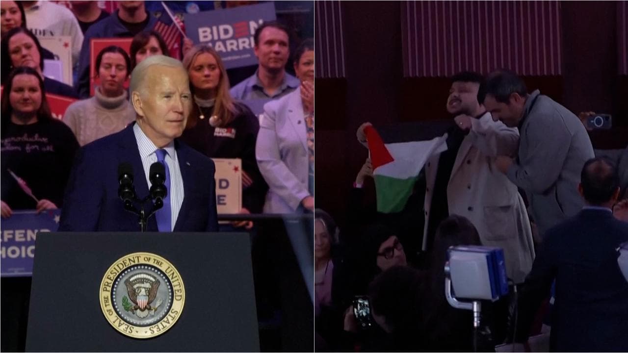 Usa, manifestanti pro Palestina interrompono Biden durante un comizio in Virginia